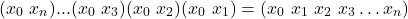 \[(x_0\ x_n) ... (x_0\ x_3) (x_0\ x_2) (x_0\ x_1) = (x_0\ x_1\ x_2\ x_3 \ldots x_n)\]