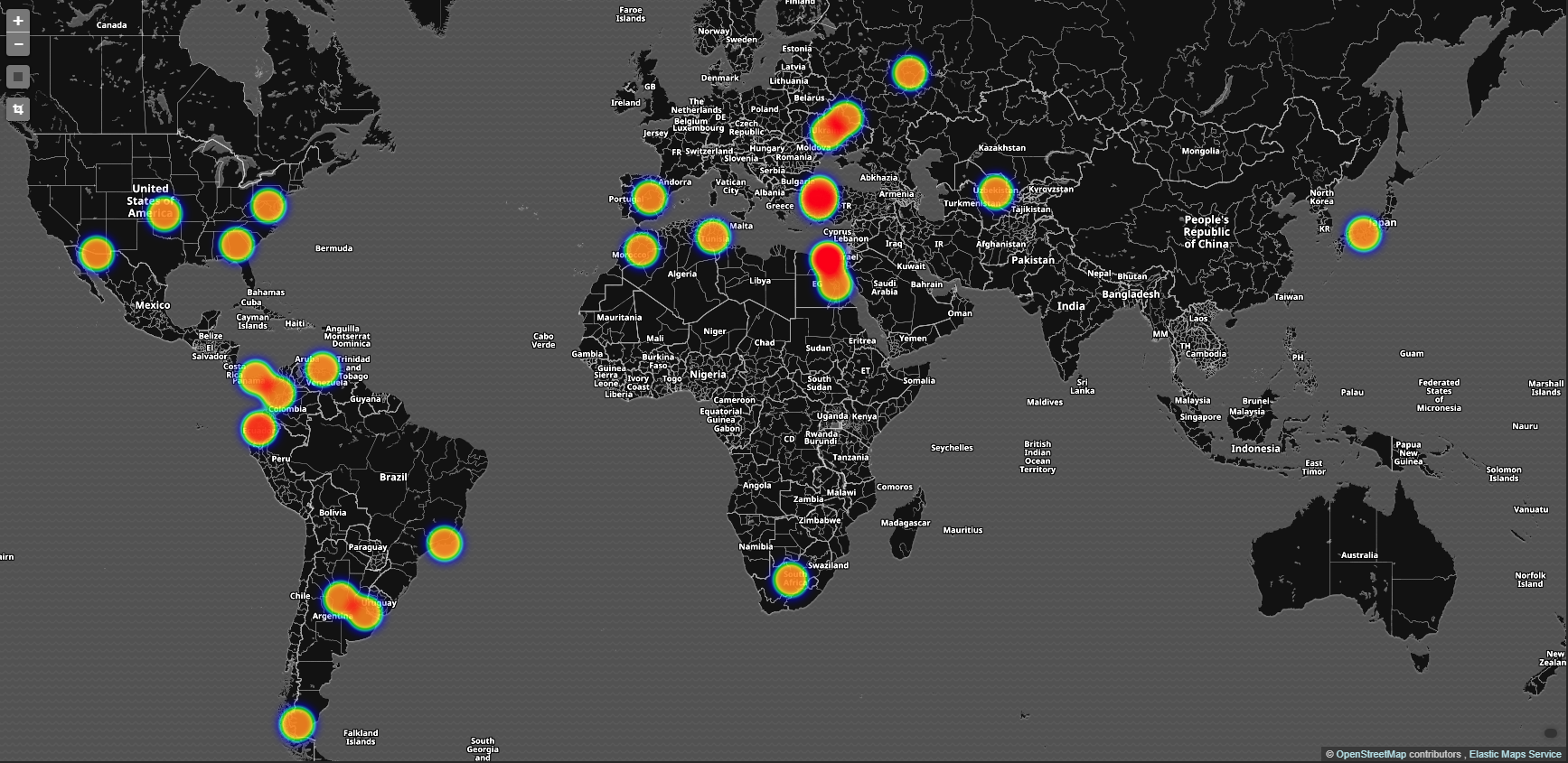 Huawei Botnet attempted infection map