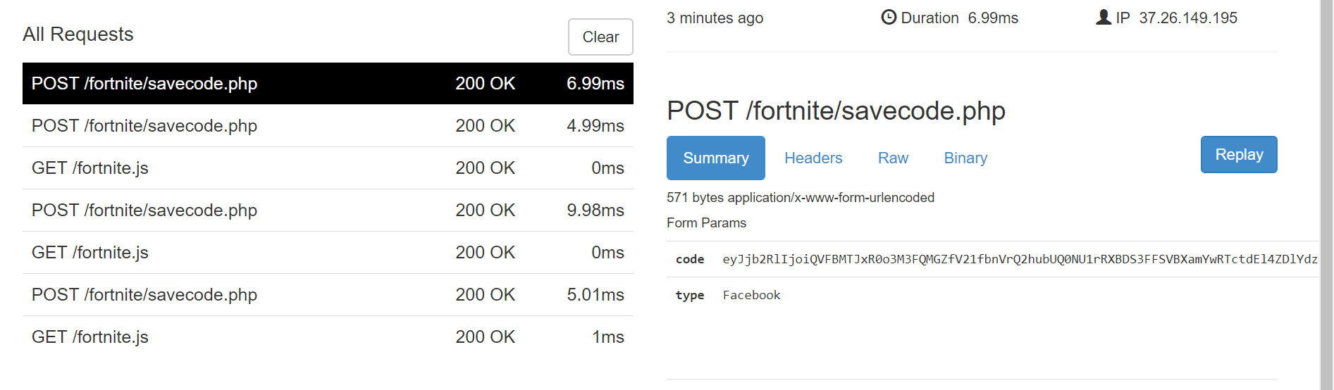 Hacking Fortnite Accounts Check Point Research - figure 12 the ngrok server receives a request with the sso token