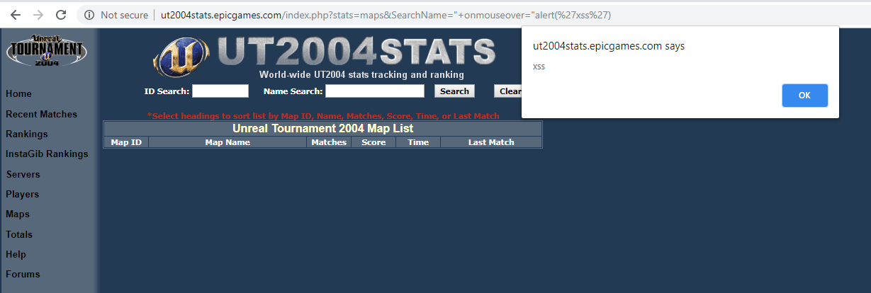 this was our second great breakthrough as it became clear we had an xss on ut2004stats epicgames com being a sub domain of the main epicgames com - fortnite account id