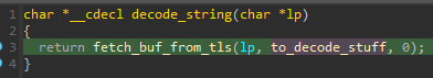 Figure 7 - The string decryption function is set as a callback to the
function fetching the buffer from TLS.