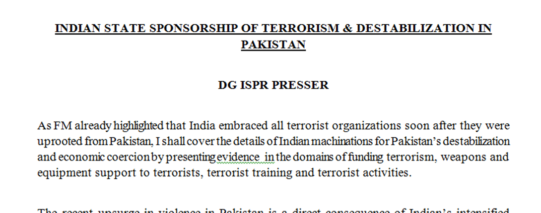 Figure 16 – Text inside matching the name of the document – about the
conflict of India and Pakistan
