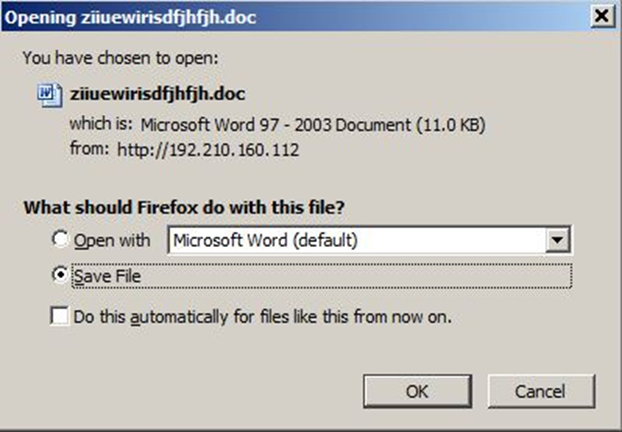 Figure 25 – The document can be downloaded without any issues, even
when accessed with a username