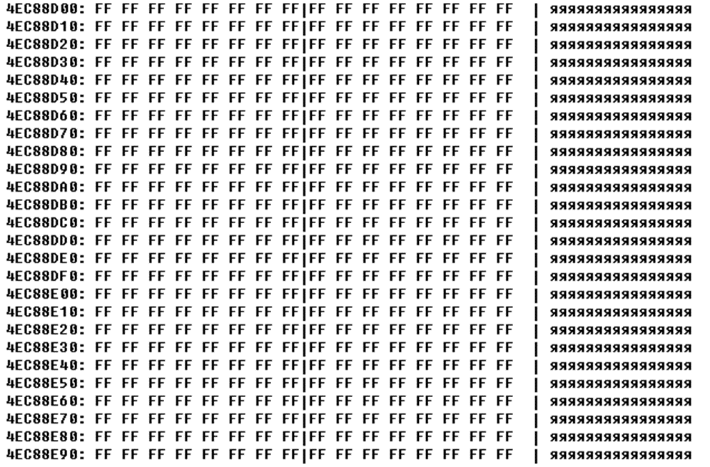 Figure 29 – Meaningless bytes inside huge OLE object