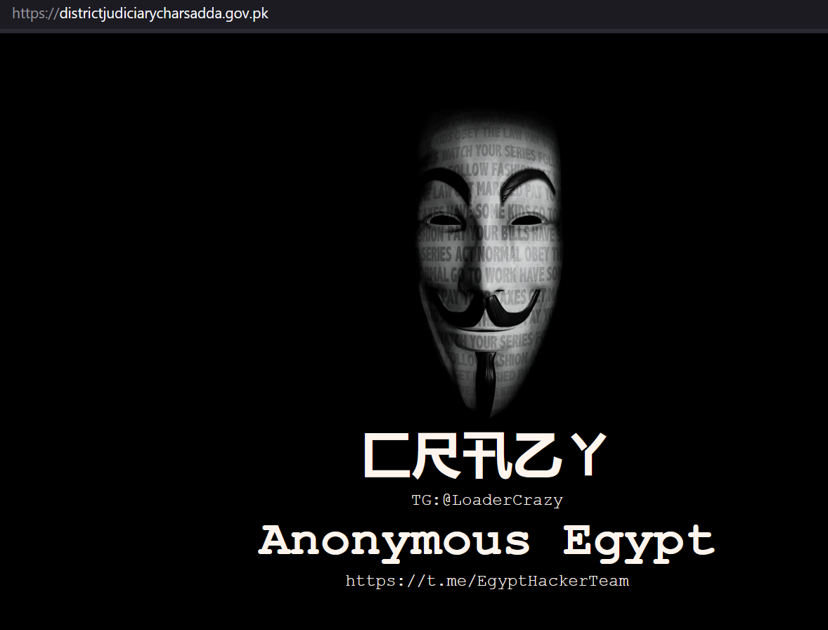 Figure 31 - Hacked Pakistani government website.