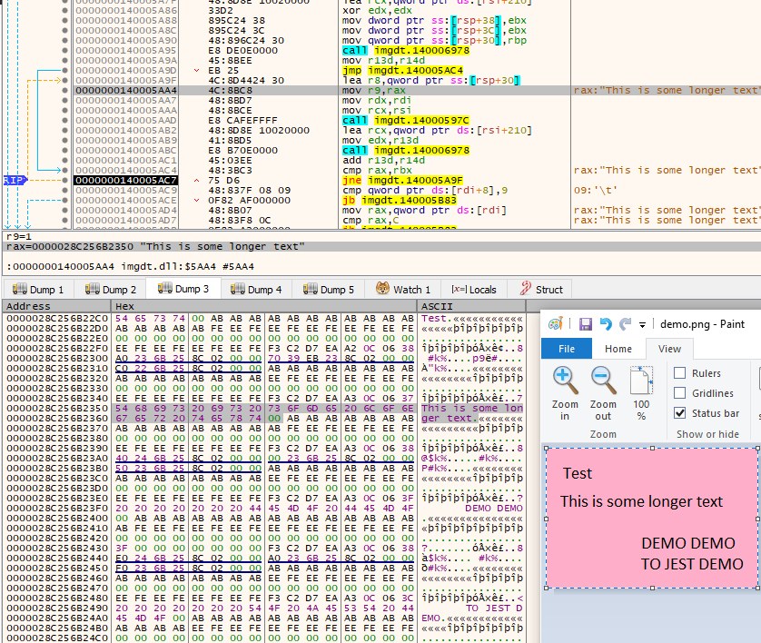 Figure 10 - Example of an input image (PNG) and the phrases extracted
with the help of ImgDat.