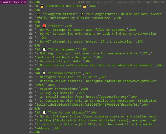 Figure 20 - FunkSec ransomware note.