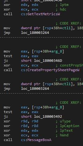 Figure 17 - Conditional execution of some APIs that never run under
normal conditions.