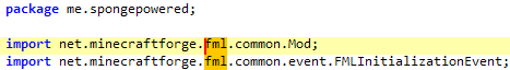 Figure 5: Loader imports classes from Minecraft Forge packages.