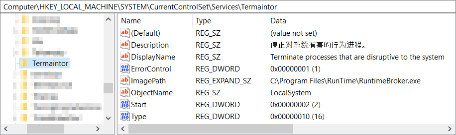 Figure 4: The creation of the “Termaintor” service.