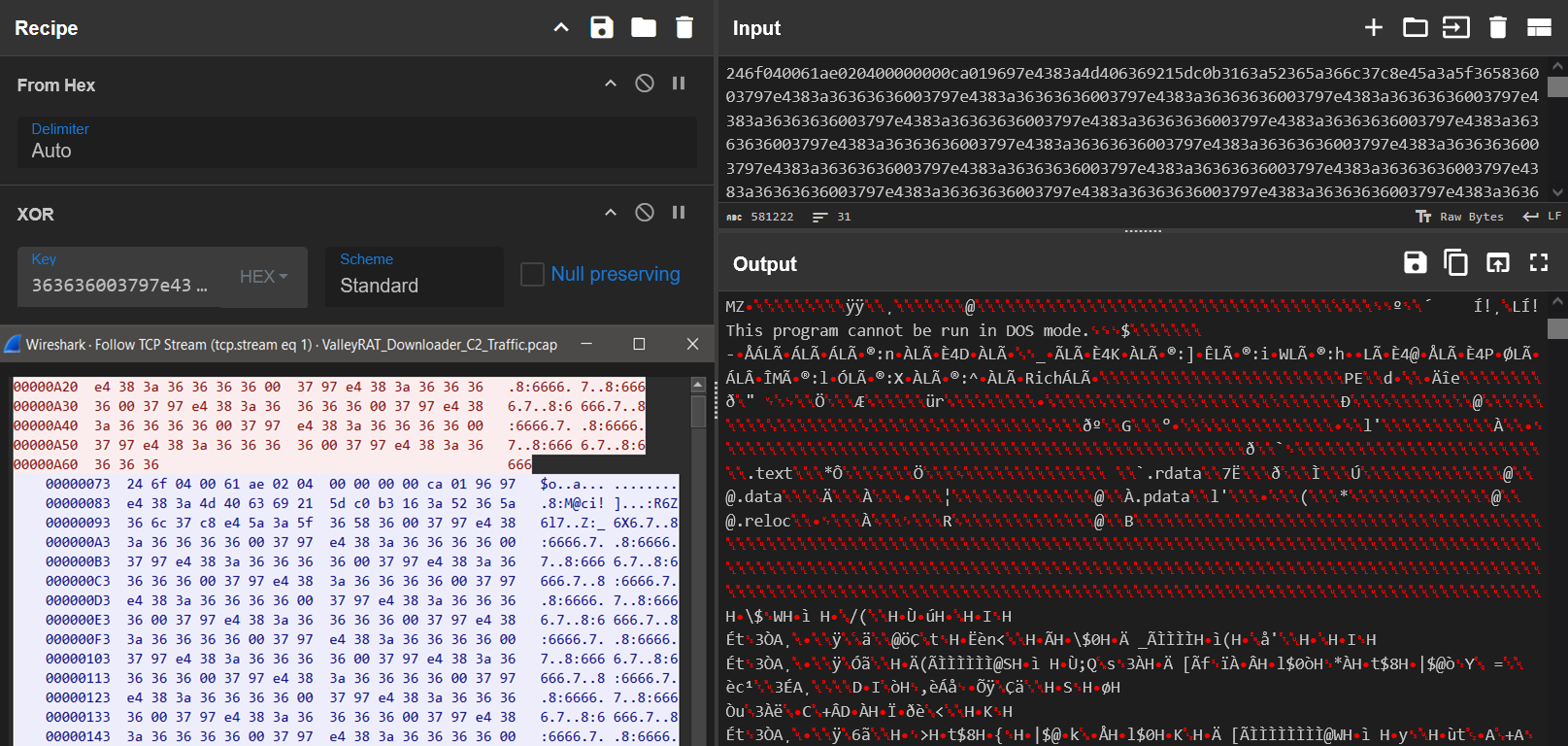 Figure 9: The ValleyRAT downloader - Decrypted C2 traffic.