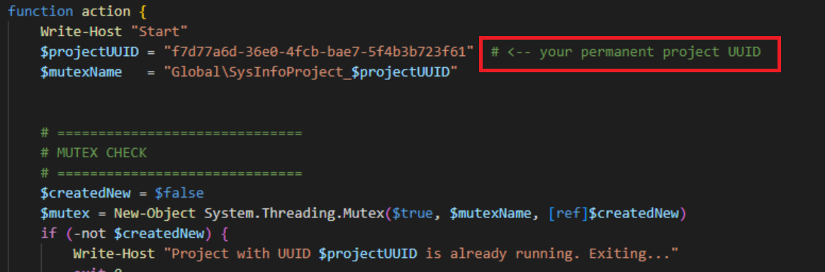 Figure 5 – AI-produced string in the PowerShell backdoor script.