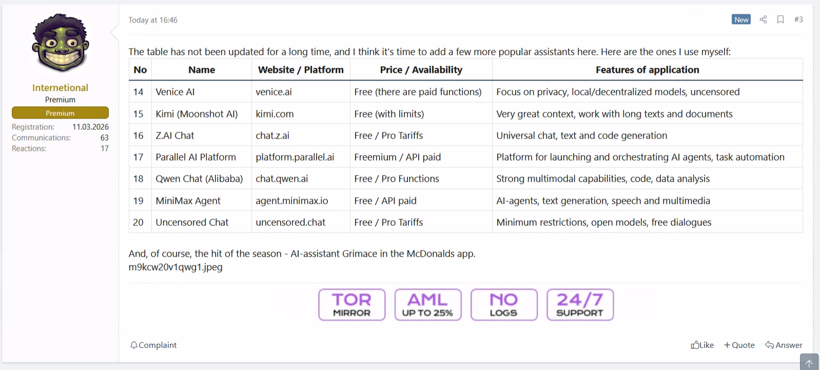 Figure 3 - Figure 3: User sharing a non-restricted/monitored AI assistant recommendation table.
