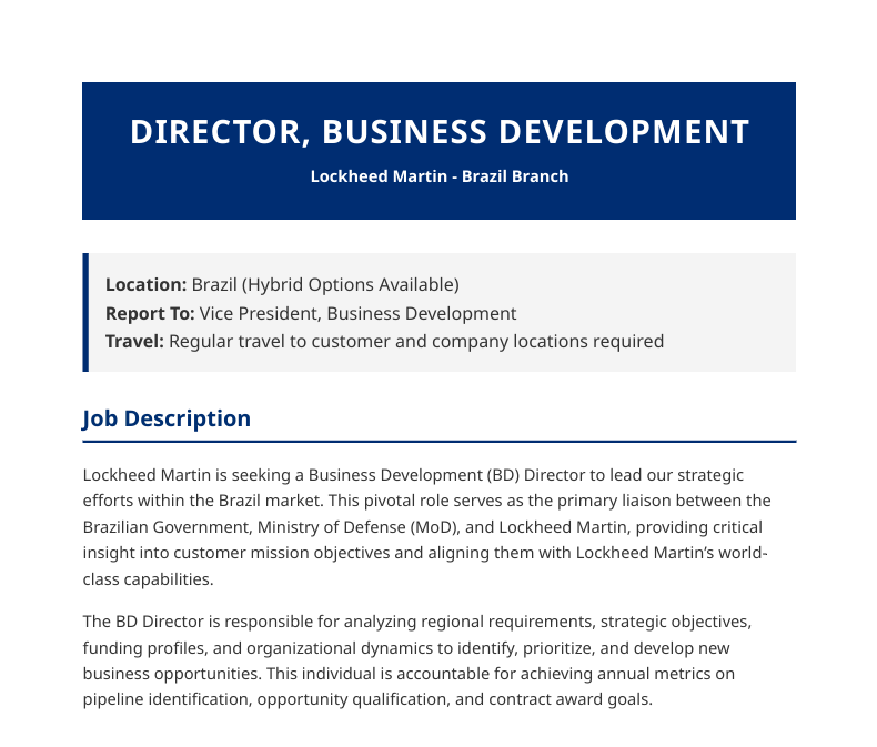 Figure 2 - PDF decoy impersonating Lockheed Martin job description.